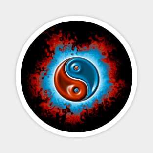 yin yang fire design Magnet